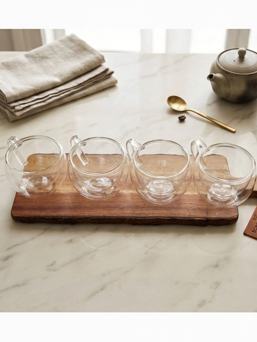 ZWILLING- Set of 4 Large Double-Walled Clear Glass Coffee cups